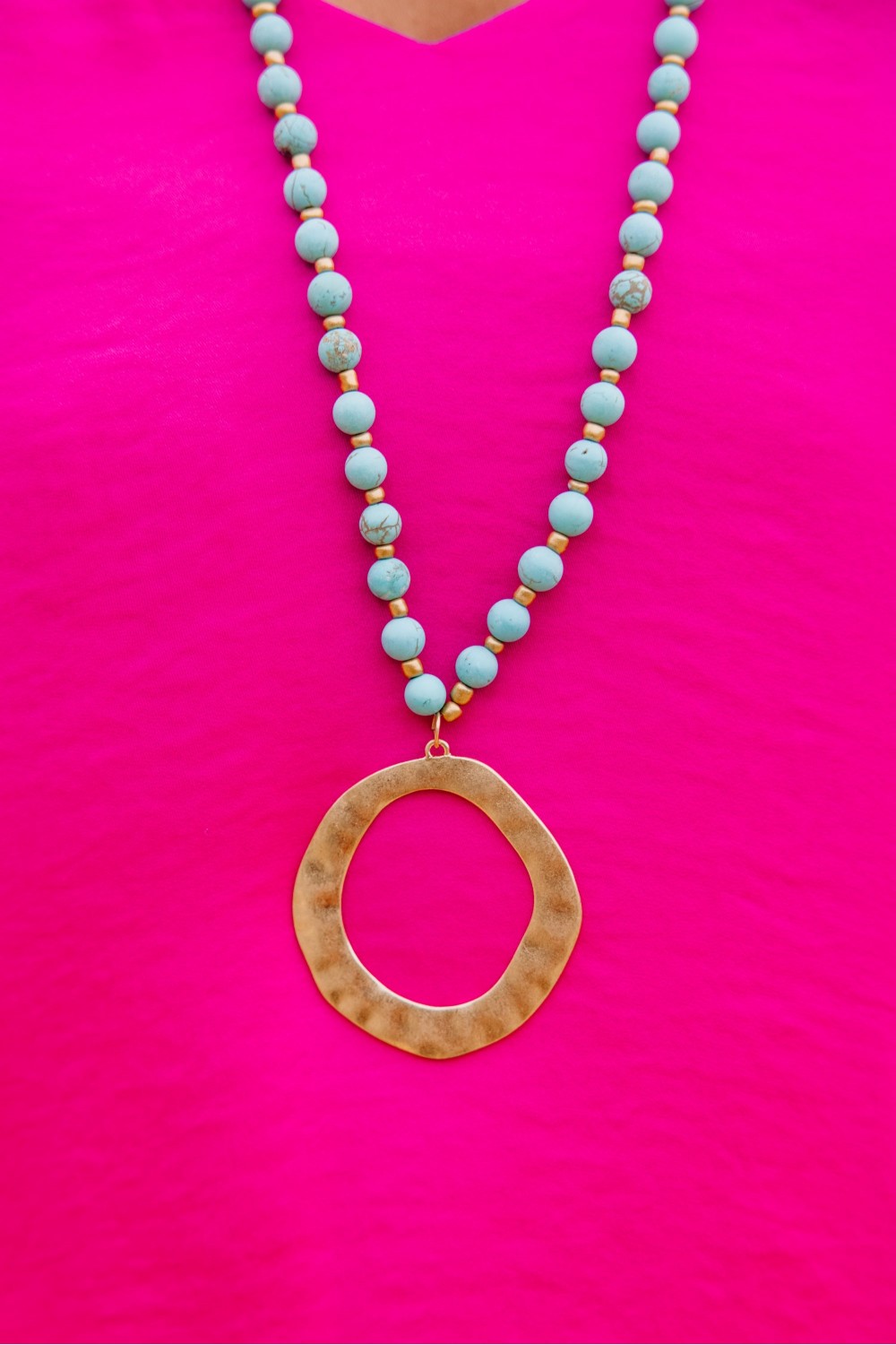 What About It Turquoise Blue Beaded Necklace