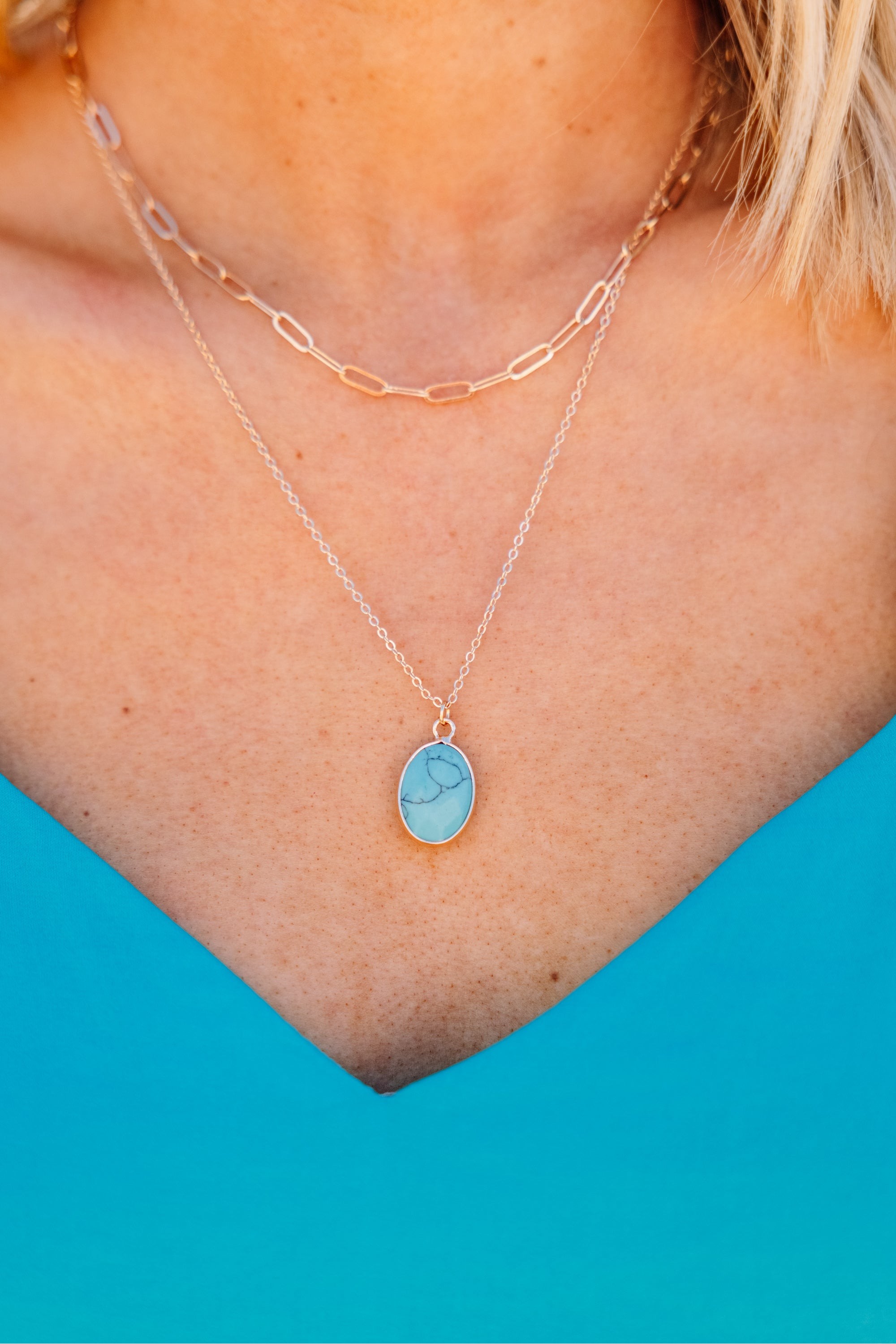Better This Way Turquoise Blue Layered Necklace