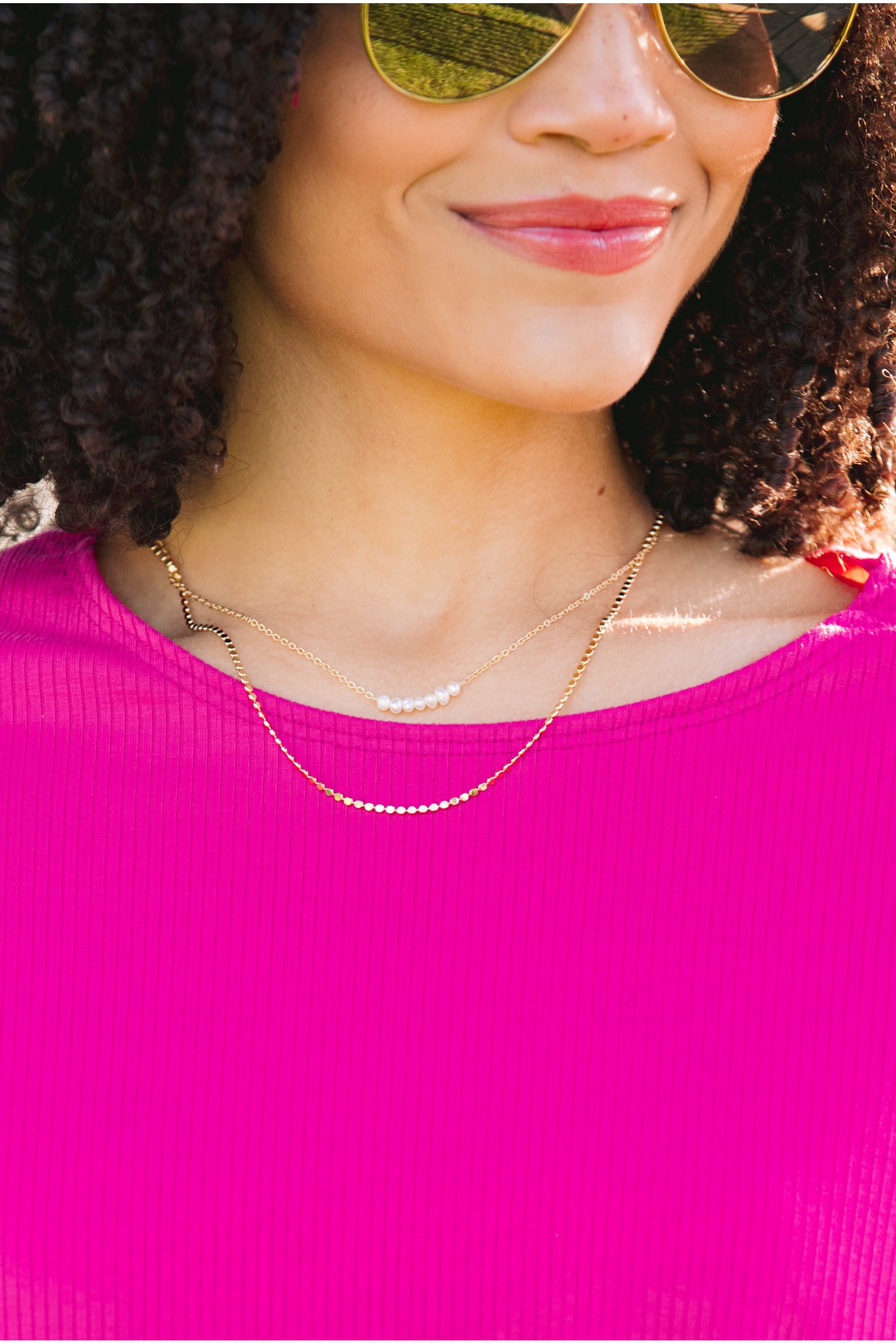 Just So Easy Gold Beaded Layered Necklace