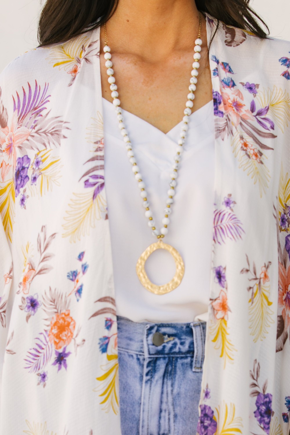 What About It White Beaded Necklace