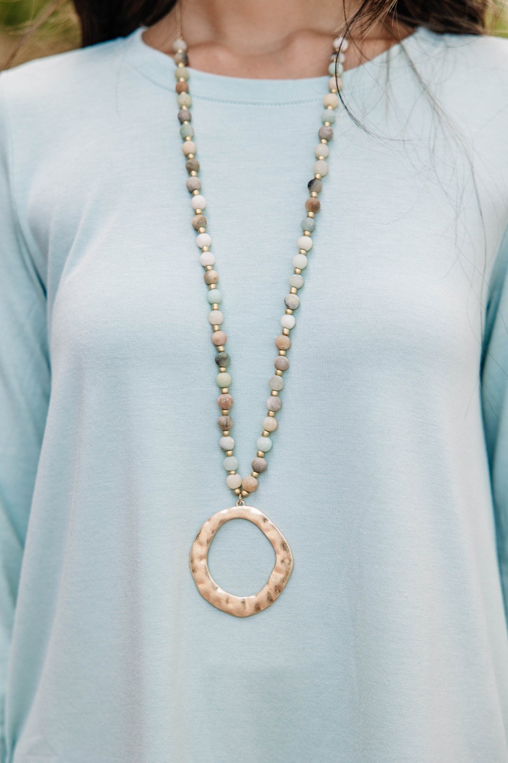 What About It Mint Green Beaded Necklace