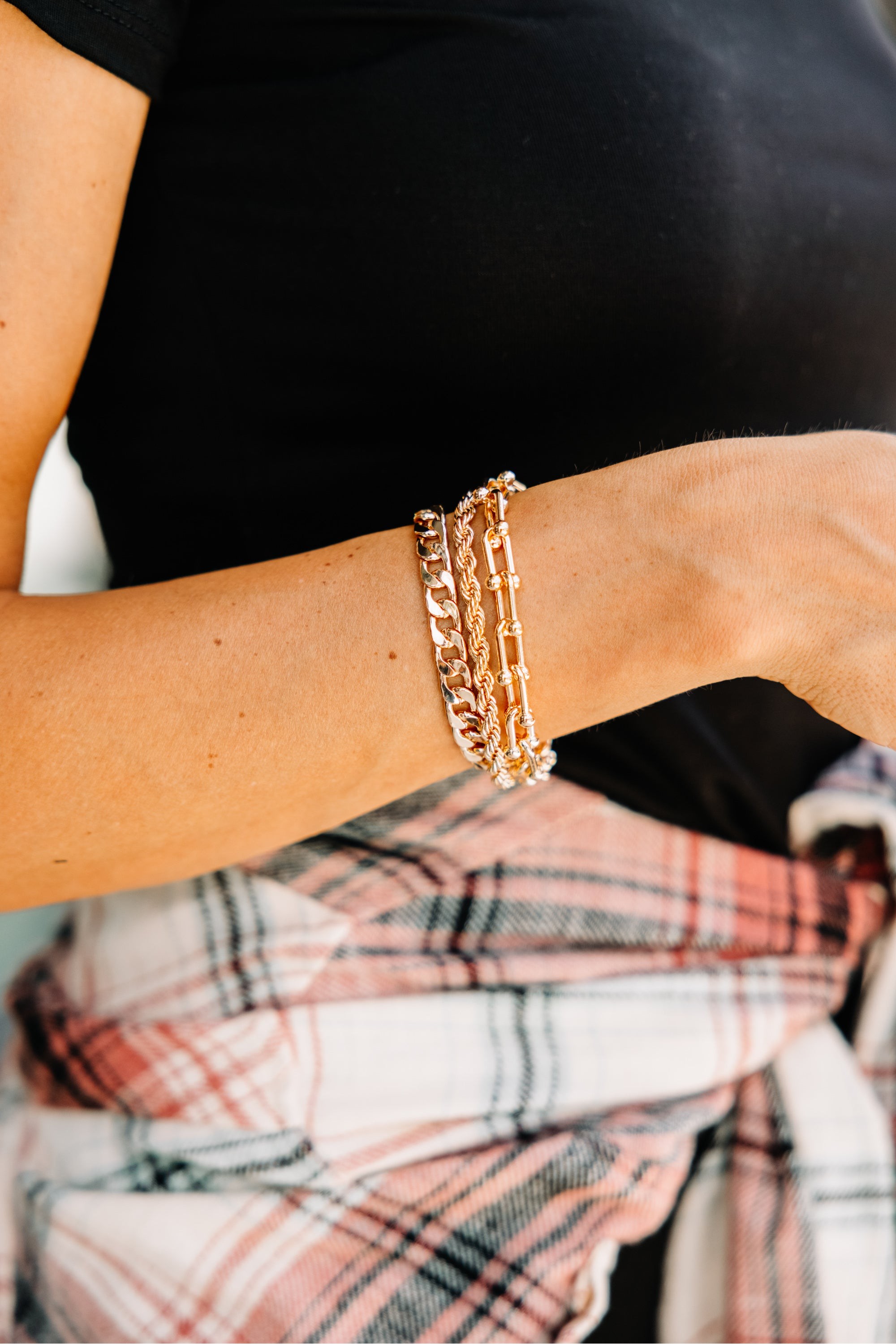 Wish You Well Gold Chain Bracelet
