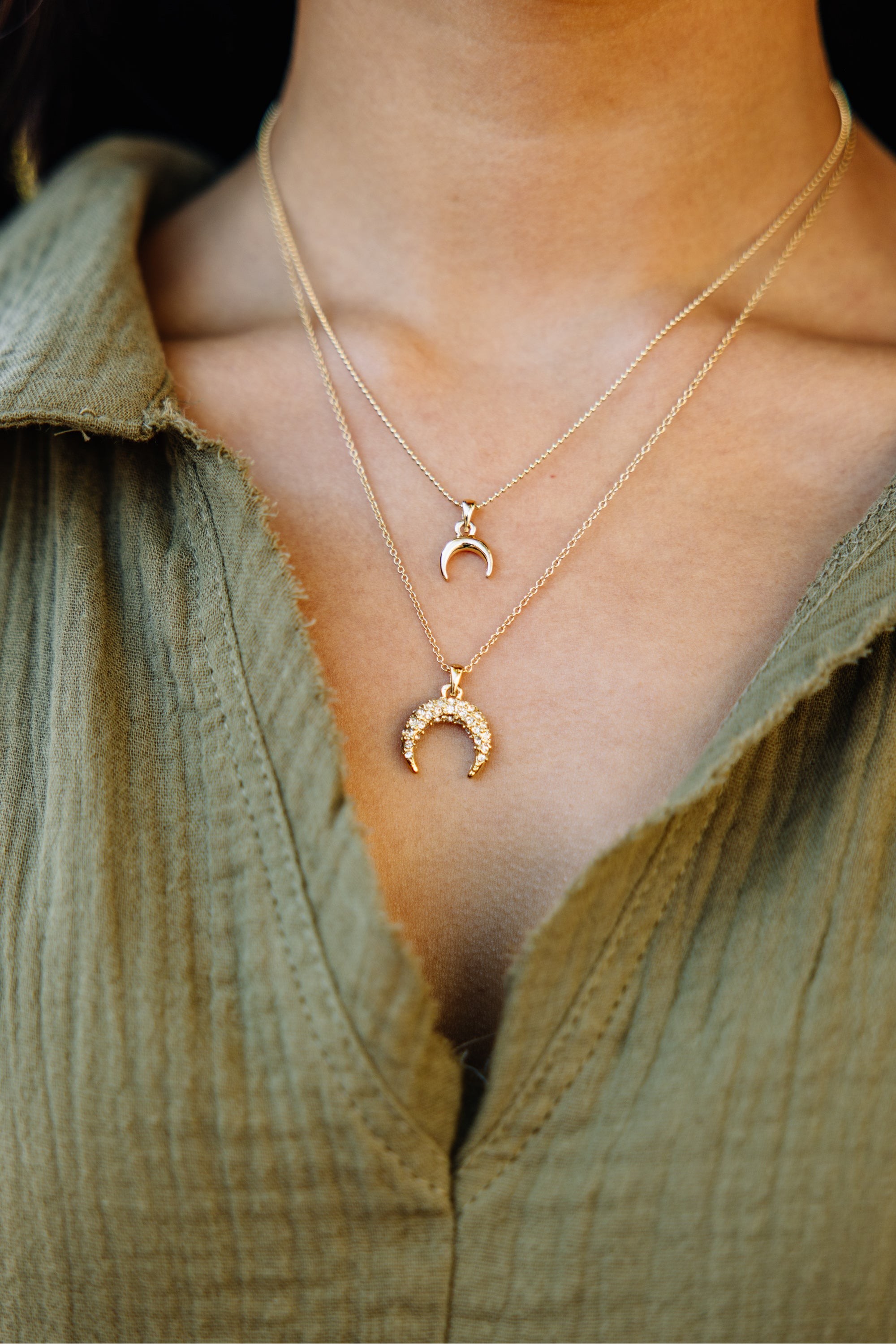 Do What You Feel Gold Crescent Necklace