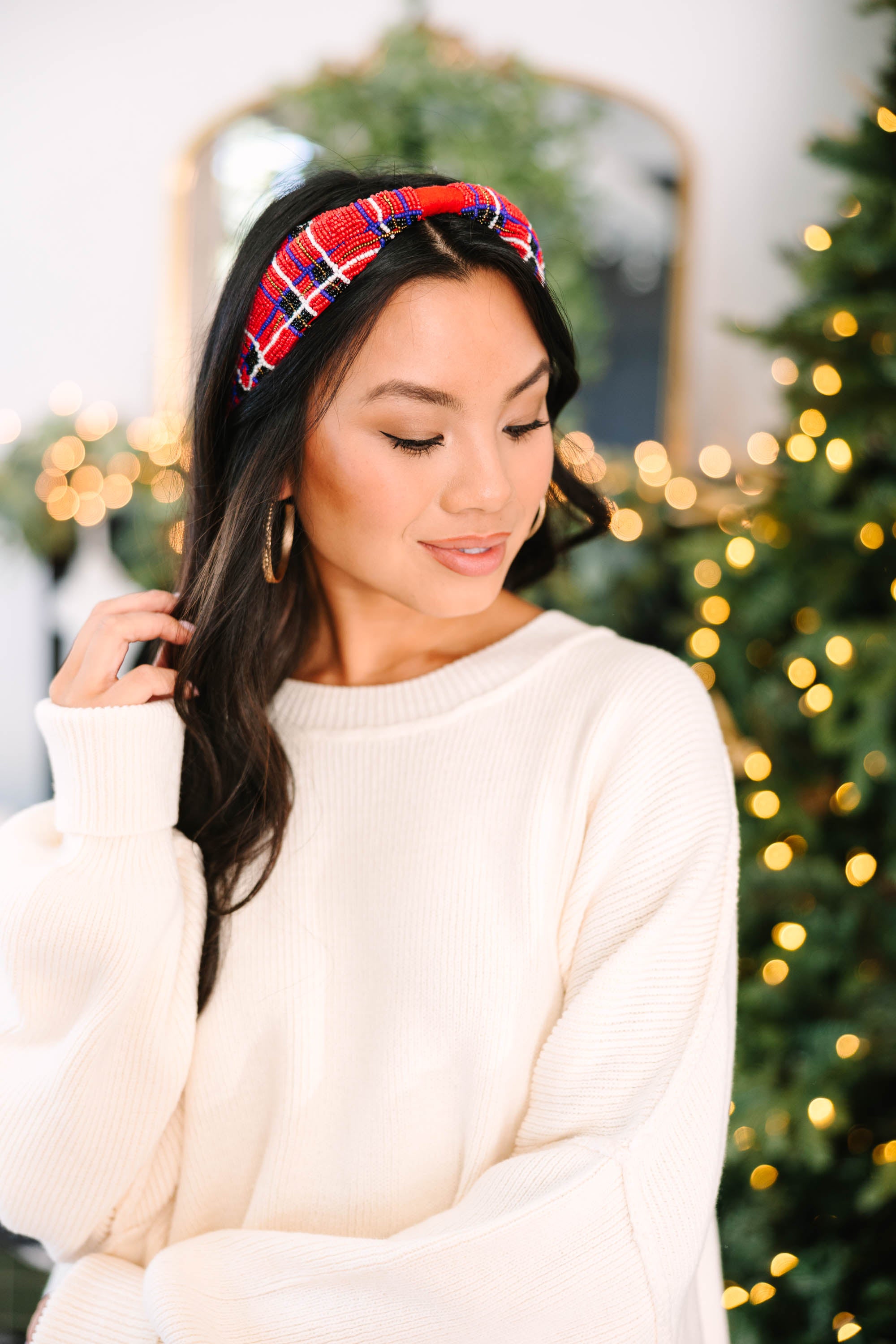 Treasure Jewels: In My Circle Red Plaid Headband
