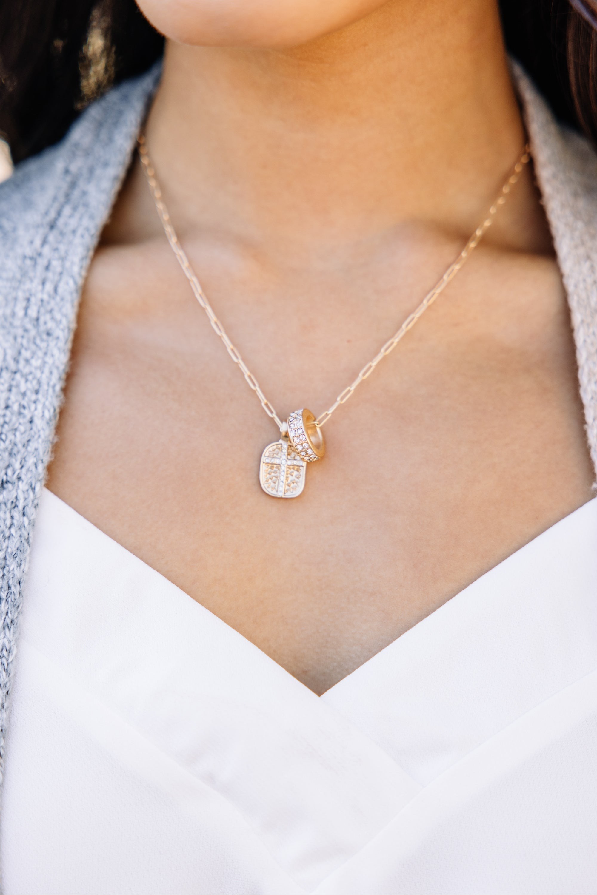 Gotta Have Faith Gold Cross Pendant Necklace