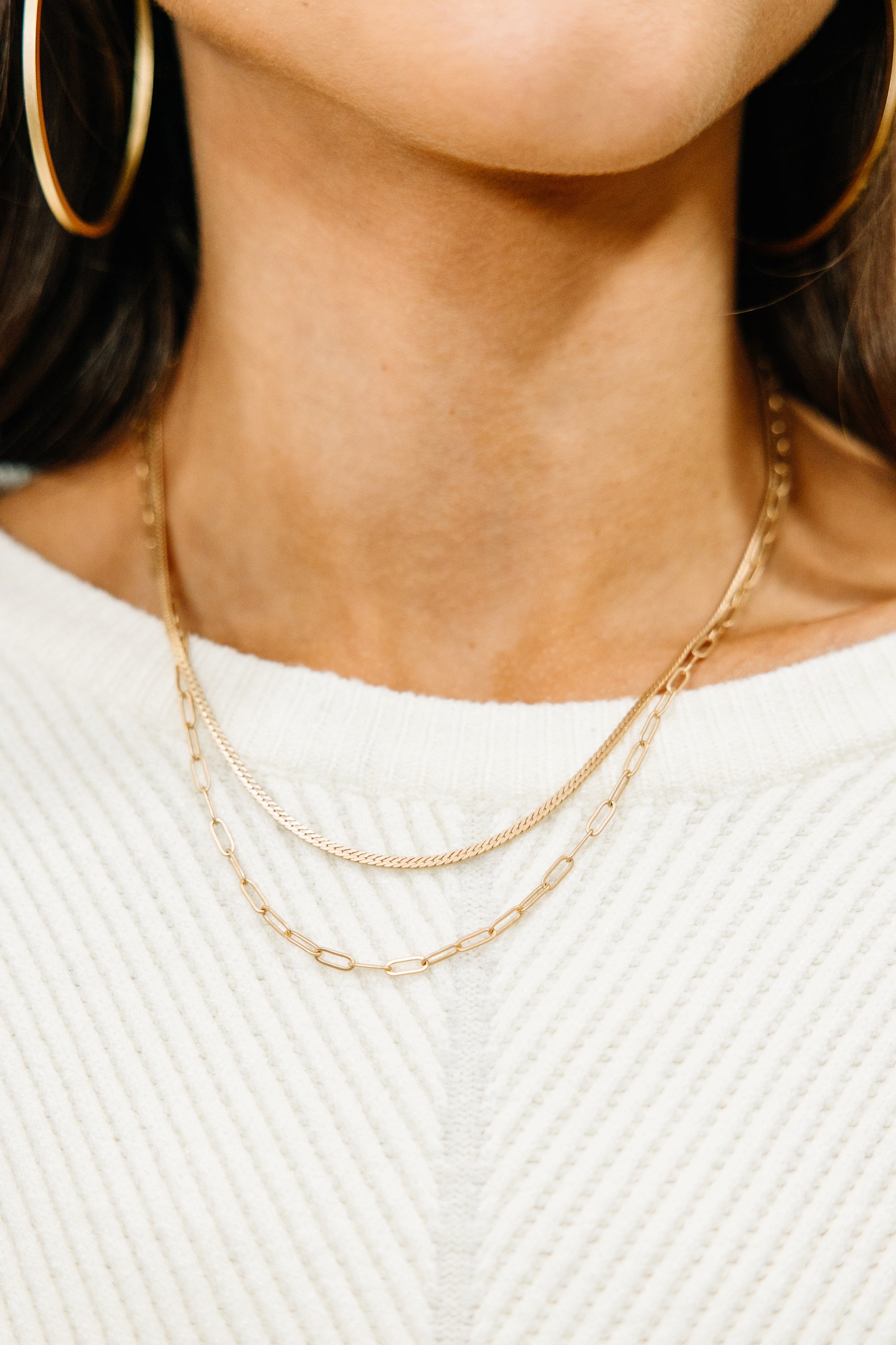 Give You A Chance Gold Link and Snake Chain Necklace