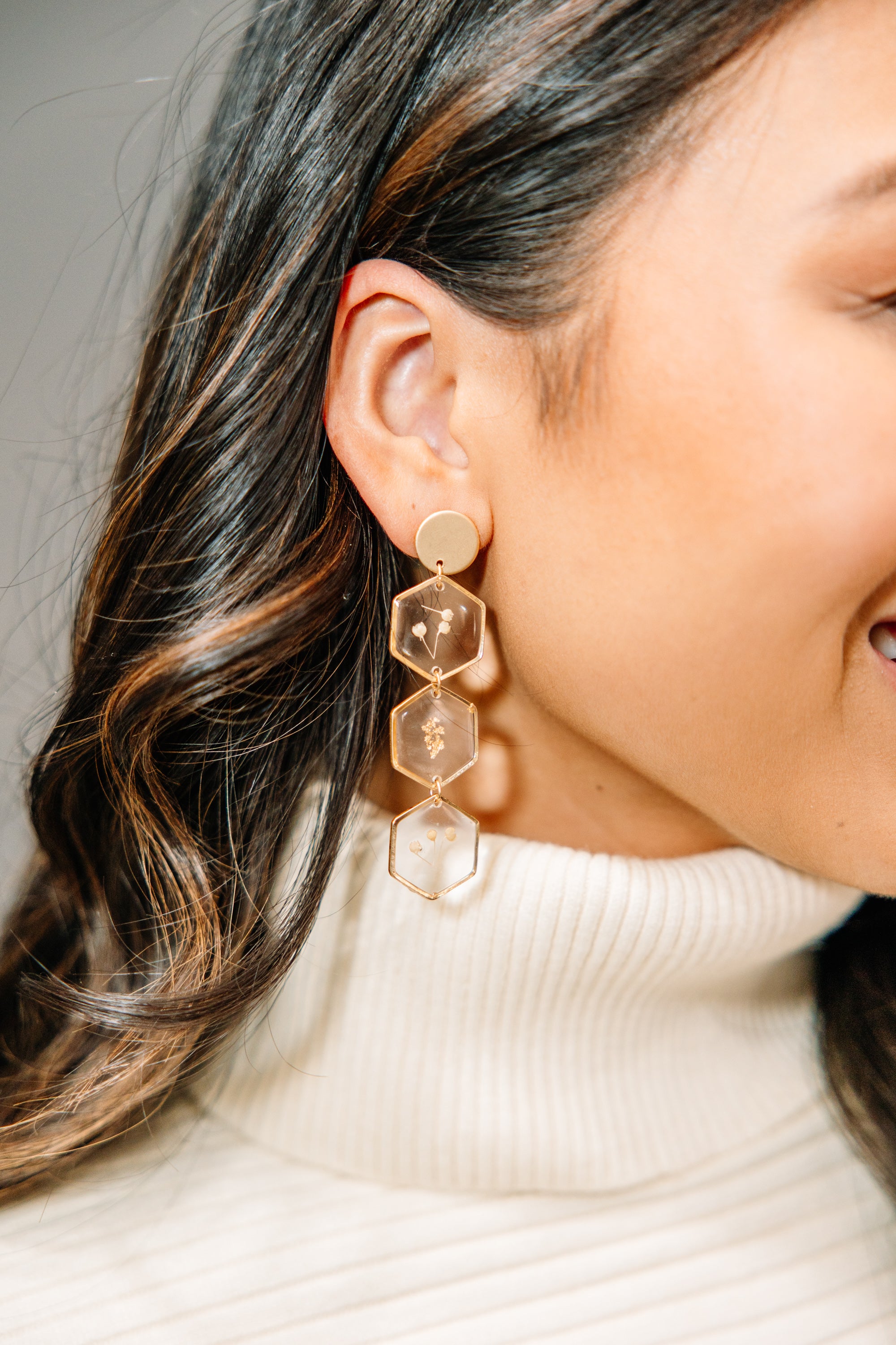 Got It All Gold Fleck Drop Earrings