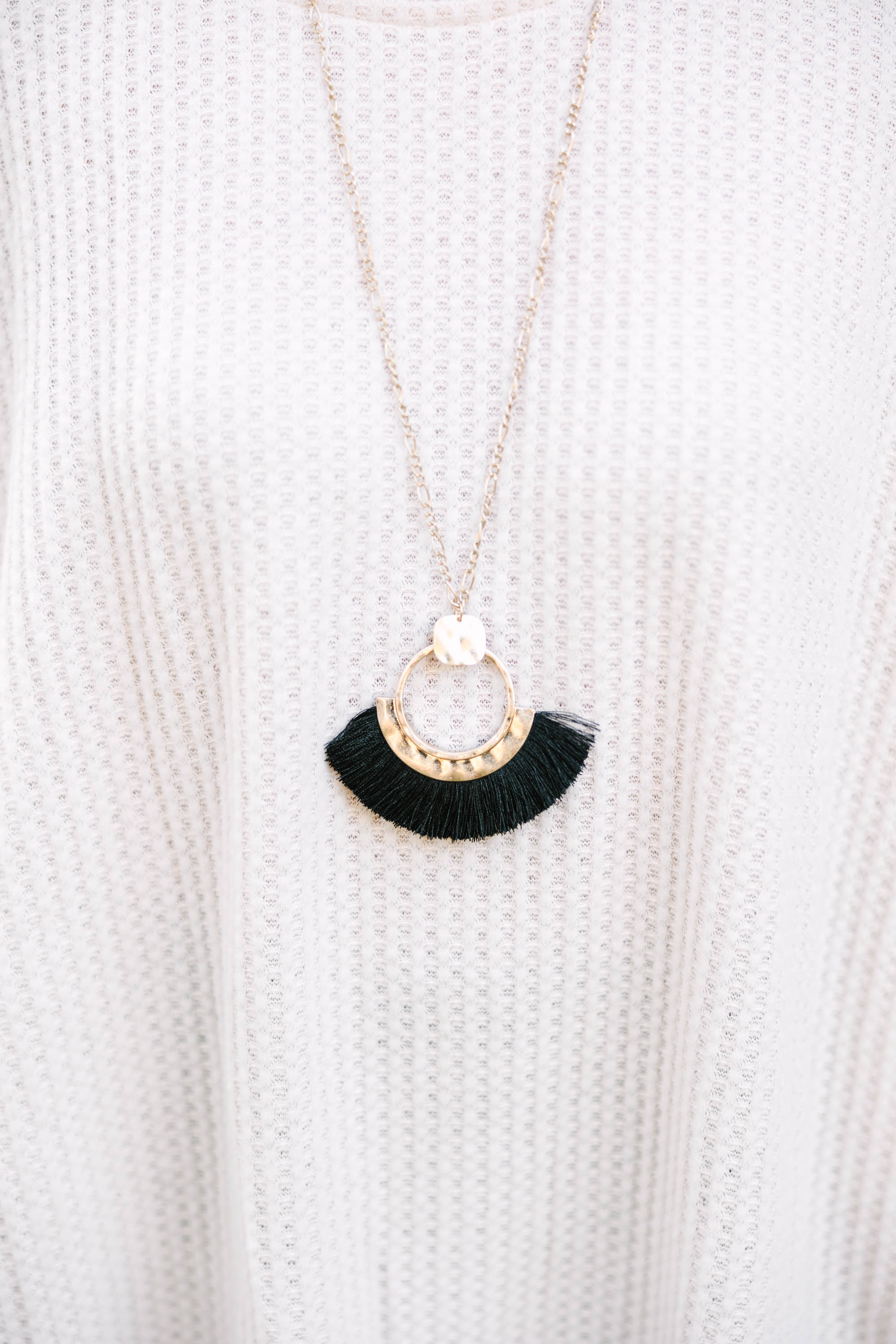 Find Your Way Black Fringe Necklace