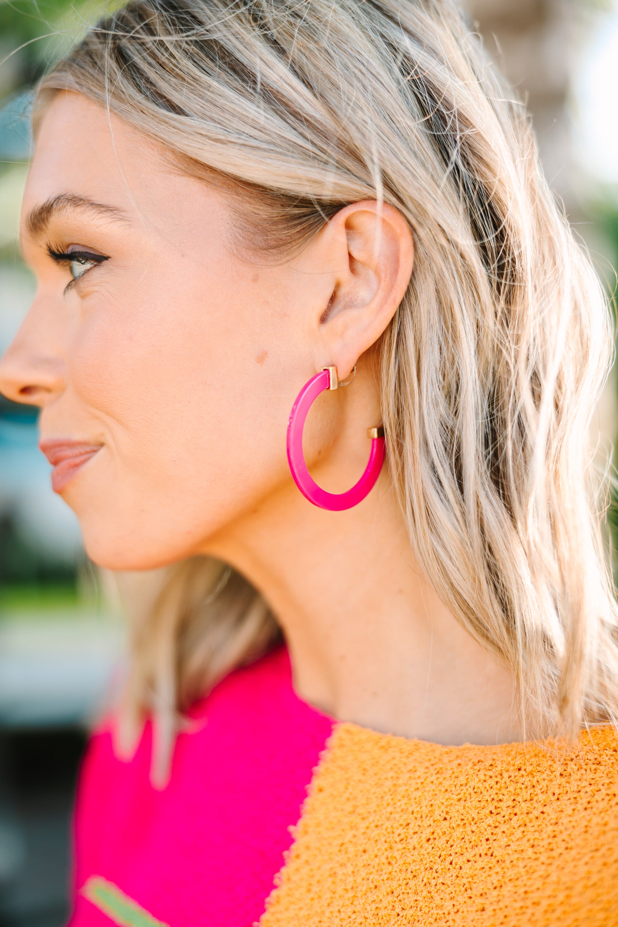 It's All On You Hot Pink Hoop Earrings