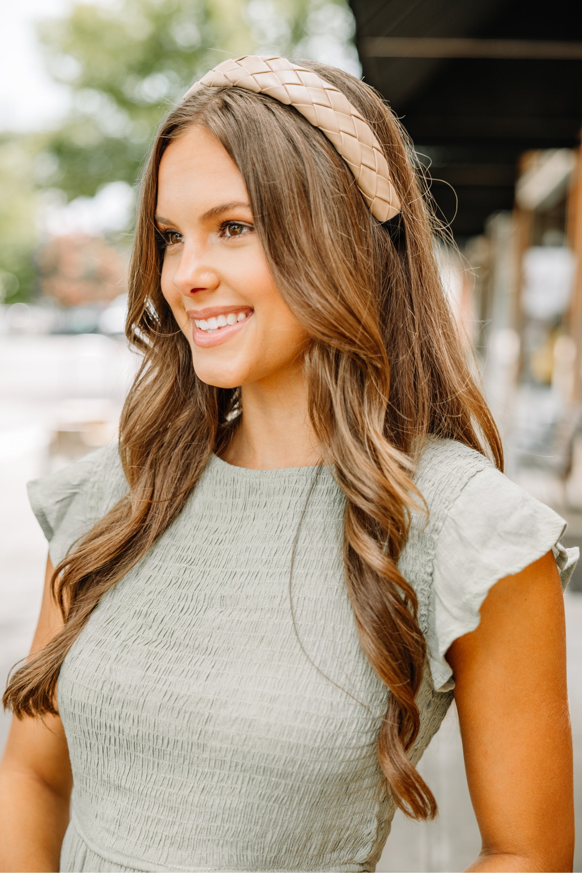 Ready For Anything Ivory White Vegan Leather Headband
