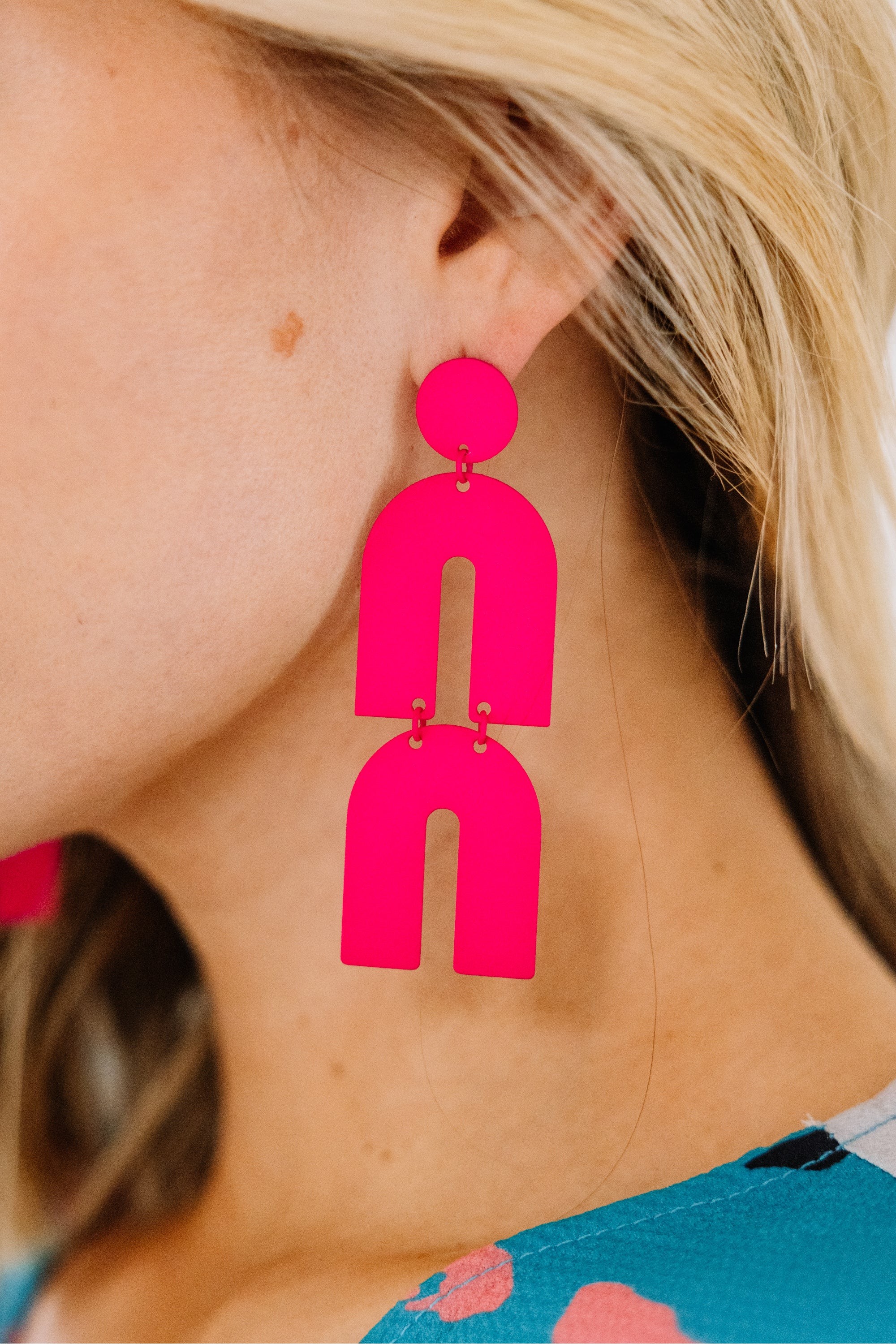 Genuine Fun Hot Pink Earrings