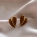 Autumn And Winter Vintage Maillard Dropped Glaze Love Earrings For Women 2023 Popular Style Versatile Earrings With Mesh Red And White Earrings