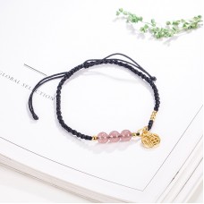 Gentle Strawberry Jingfu Brand Woven Rope Bracelet For Female Ins With A Small Design Sense, Friendly Bracelet, Sweet Lucky Character Handpiece