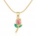 Cross Border Popular High-End Fresh Tulip Necklace, Sweet Japanese And Korean Temperament Flower Necklace, Collarbone Chain In Stock