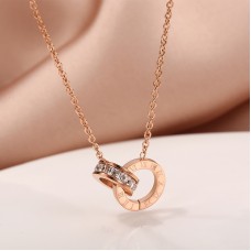 New Korean Fashion Style Roman Necklace Women's Rose Gold Plated Lock Bone Chain Short Chain Jewelry Gift