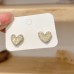 2023 New Sweet Love Earrings For Women Summer Fashion Crystal Heart Shaped Earrings For Small And Simple Network Red Earrings