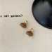 Autumn And Winter New Milk Tea Color Dropping Oil Metal Earrings For Female Minority Design Retro Personality Simple And Versatile Earrings And Earrings