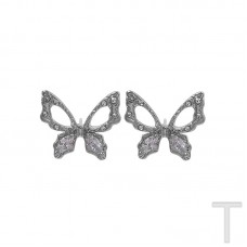 S999 Silver Hollow Butterfly Zircon Earrings For Women's Fashion Trend, Simple And Niche Design, Versatile Earrings, Light Luxury Earrings Wholesale