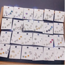 One Card, Three Pairs Of Small, Fresh, Simple, Sweet Earrings, Fashionable Micro Inlaid Zircon Earrings, One Card, Multiple Pairs Of Set Earrings