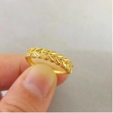 Vietnam Sand Gold Wheat Ear Ring Women's Fashion Simple Open Ring Small Red Book Same Wheat Ear Gold Plated Handpiece
