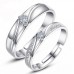 Cross Border Exclusive For European And American Handmade Jewelry, Open Mouth Couple Rings, Korean Version Of Zirconia Six Claw Crown Wedding Ring, Live Pair Ring